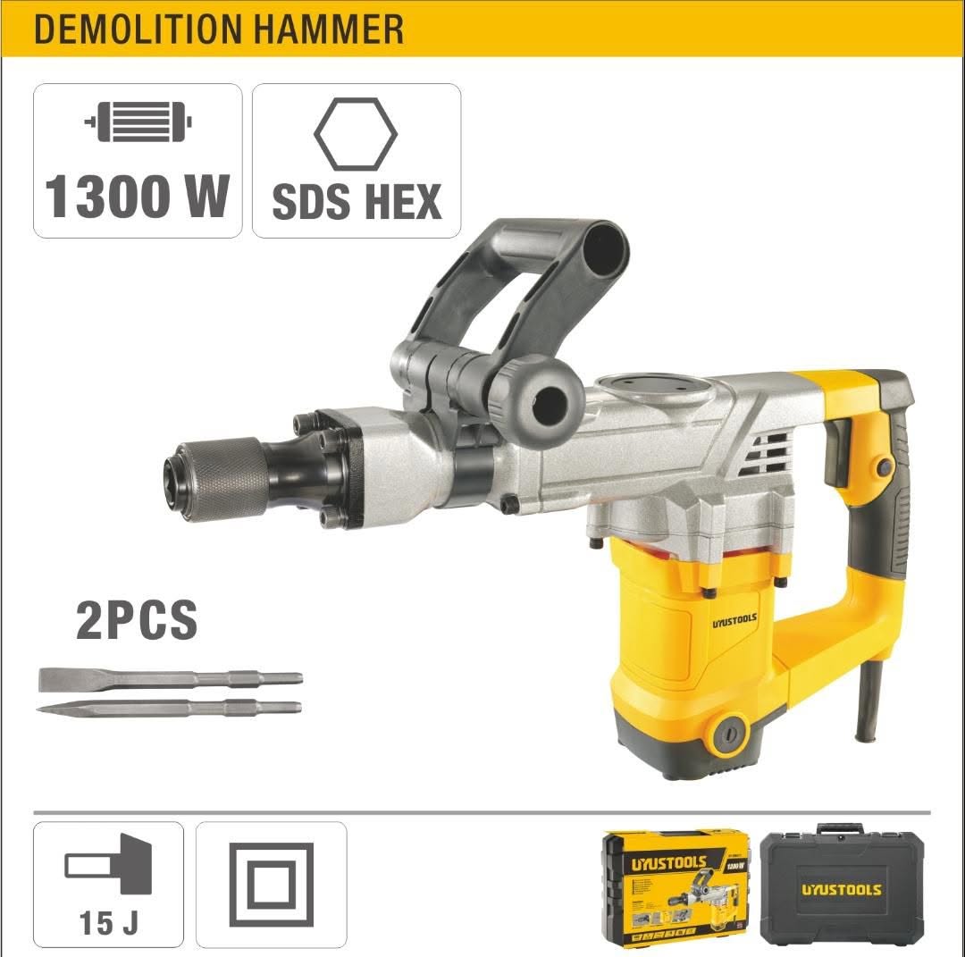 UYUSTOOLS 1300W Demolition Hammer SDS HEX - Al Hilal General Trading - منبج, حلب